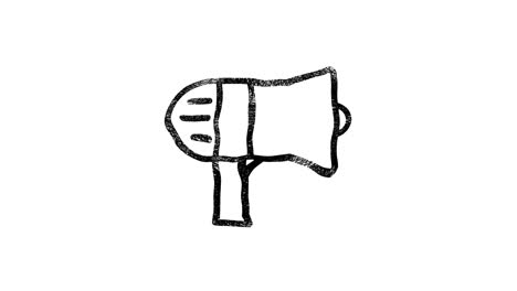 megaphone icon in hand draw style. motion graphics