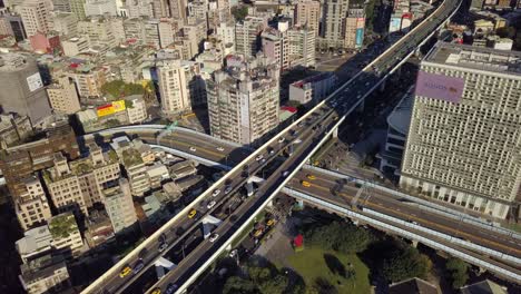 taiwan sonniger tag taipei stadt verkehr straße straße kreuzung zentrum luftpanorama 4k