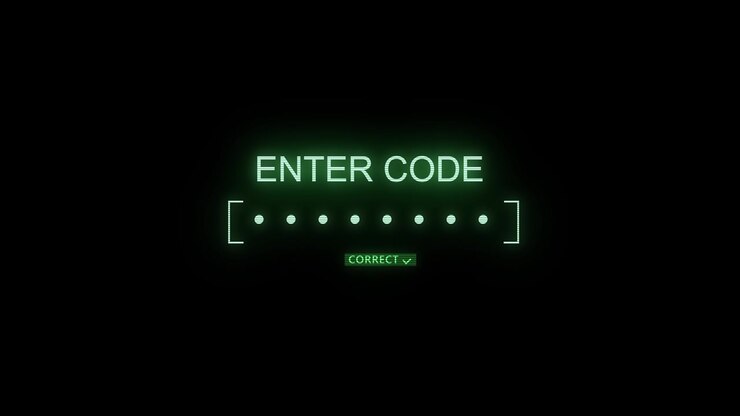 Glowing green enter code interface successful verification indicator background authentication