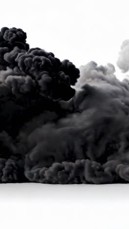 a large cloud of smoke is billowing out of a fire. the smoke is thick and dark, creating a sense of danger and chaos. the image conveys the destructive power of fire