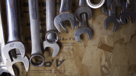 Wrenches-hanging-above-work-bench