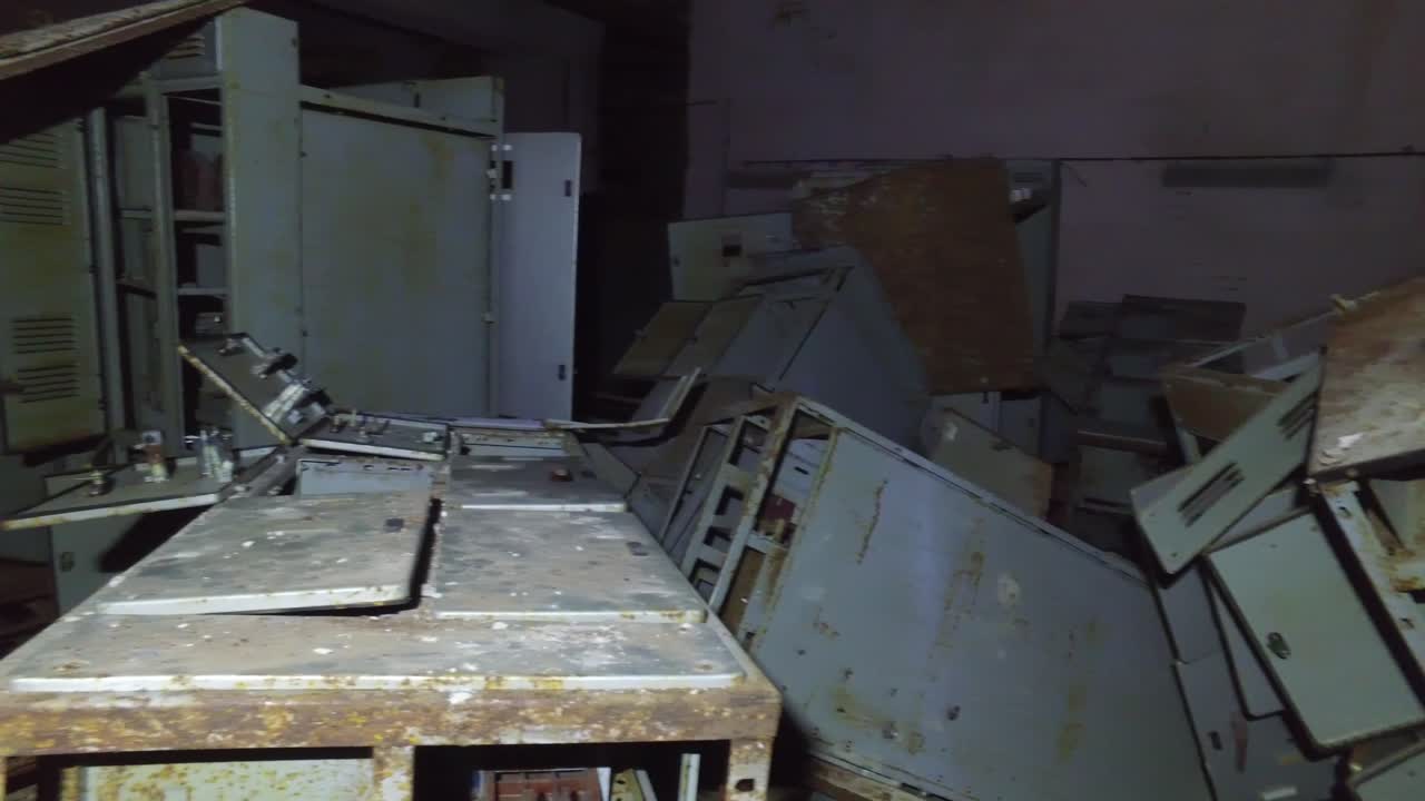 Forgotten Chernobyl. Interior Of Unfinished Reactor Blocks 5 And 6. Panning Shot