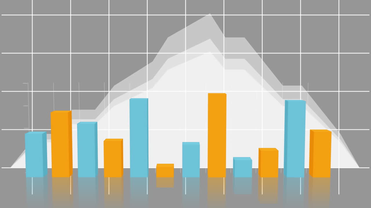 gráficos y estadísticas que se mueven en la cuadrícula