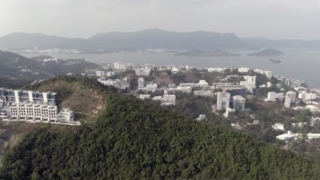 aerial view of hong kong science park area and bay.