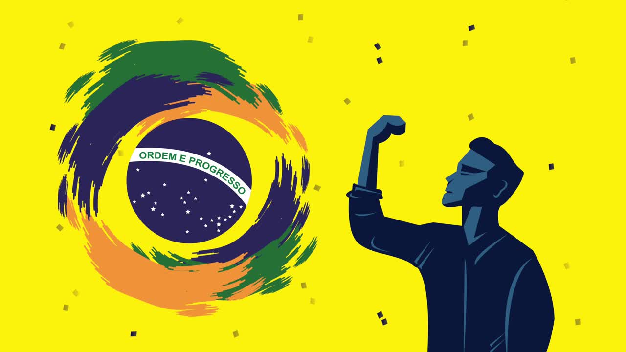 celebración del día de la independencia de brasil con hombre fuerte