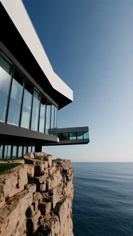 modern cliffside house with ocean view