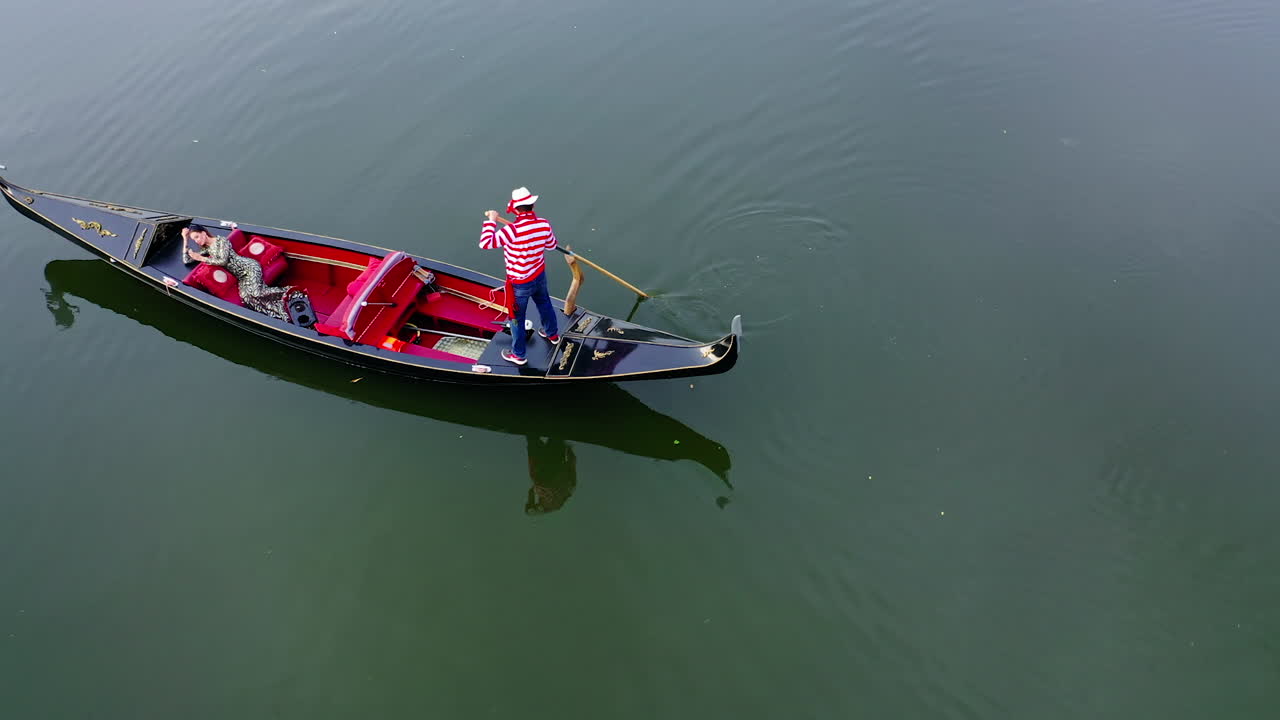 Beautiful view of traditional Gondola. Gondola service tourist people travel around city