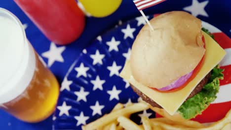 snacks and drink  decorated with 4th july theme