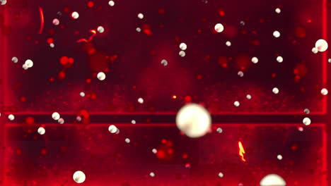 animación de múltiples puntos brillantes que se mueven en movimiento hipnótico sobre un fondo rojo