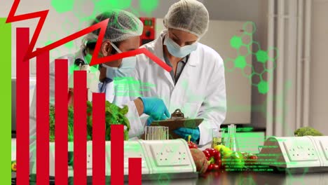 animation of data processing over diverse scientists talking