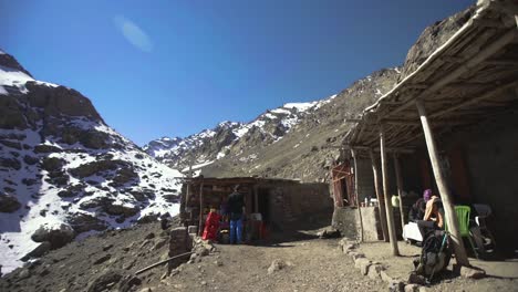 hut and terrace in atlas mountains