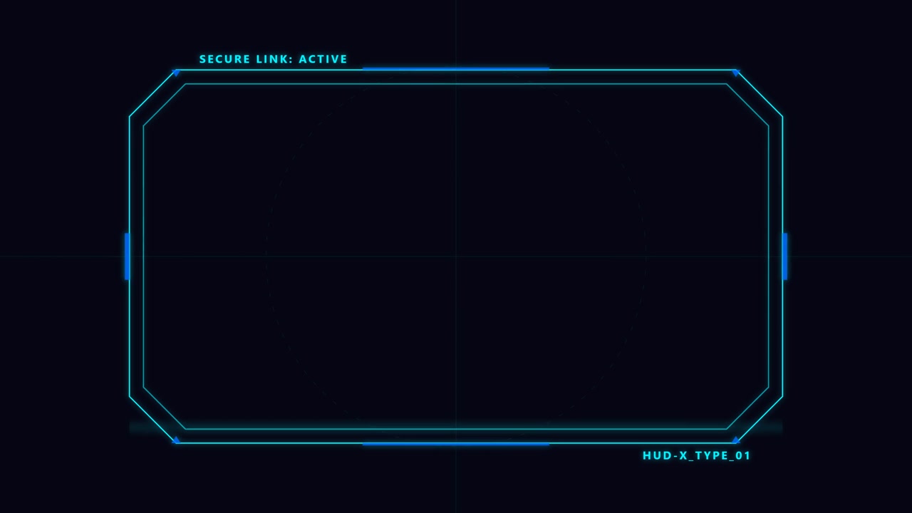 Futuristic Digital HUD Interface Frame with Scanning Line