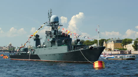 military ship on neva river st petersburg