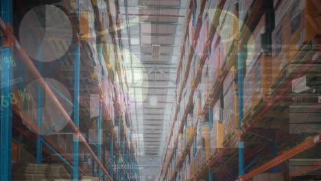 animación del procesamiento de datos financieros en el almacén