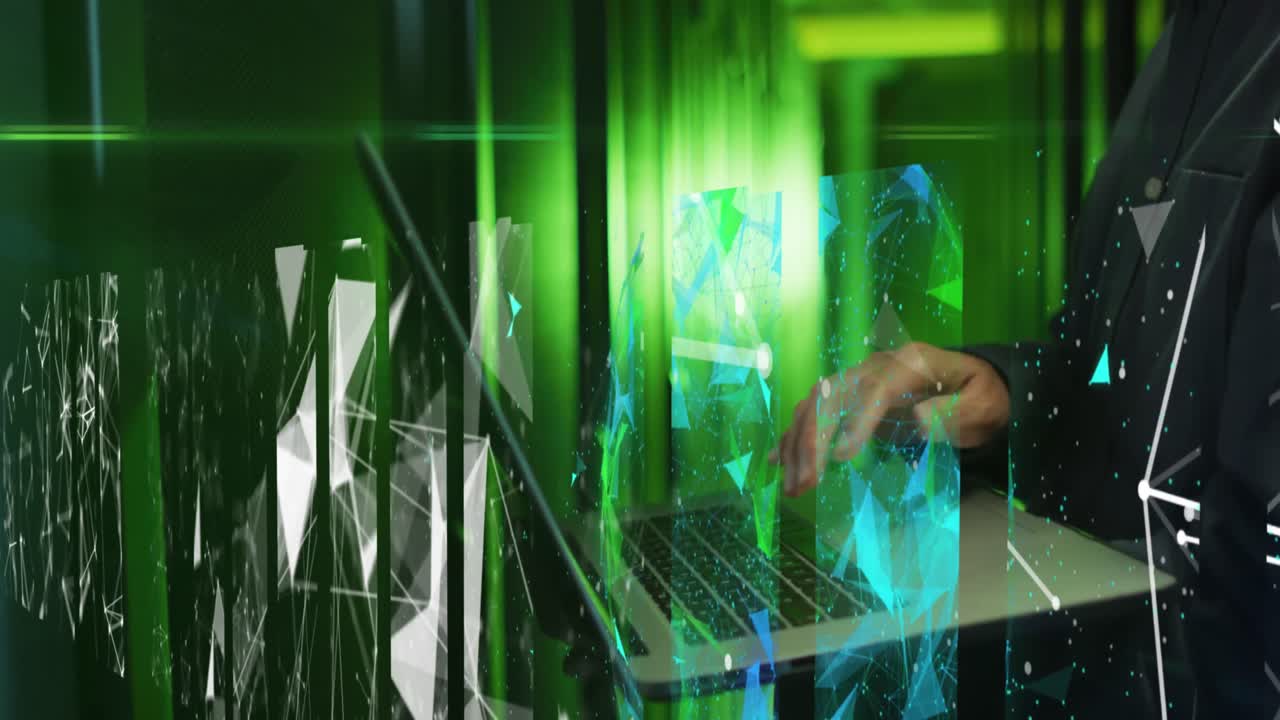 red, programación, computadoras y concepto de tecnología de vídeo generado digitalmente