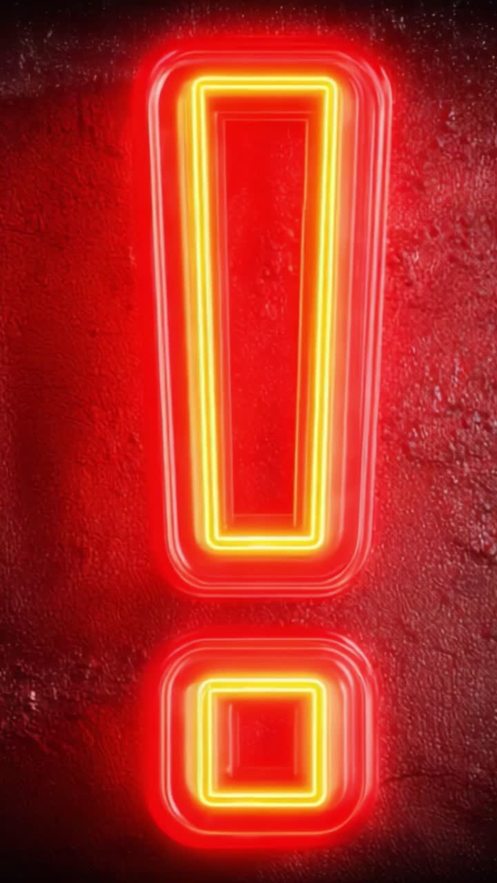 Una straordinaria rappresentazione di arte neon con un sorprendente punto esclamativo progettato con colori vivaci su uno sfondo текстуizzato, che mette in risalto l'estetica contemporanea
