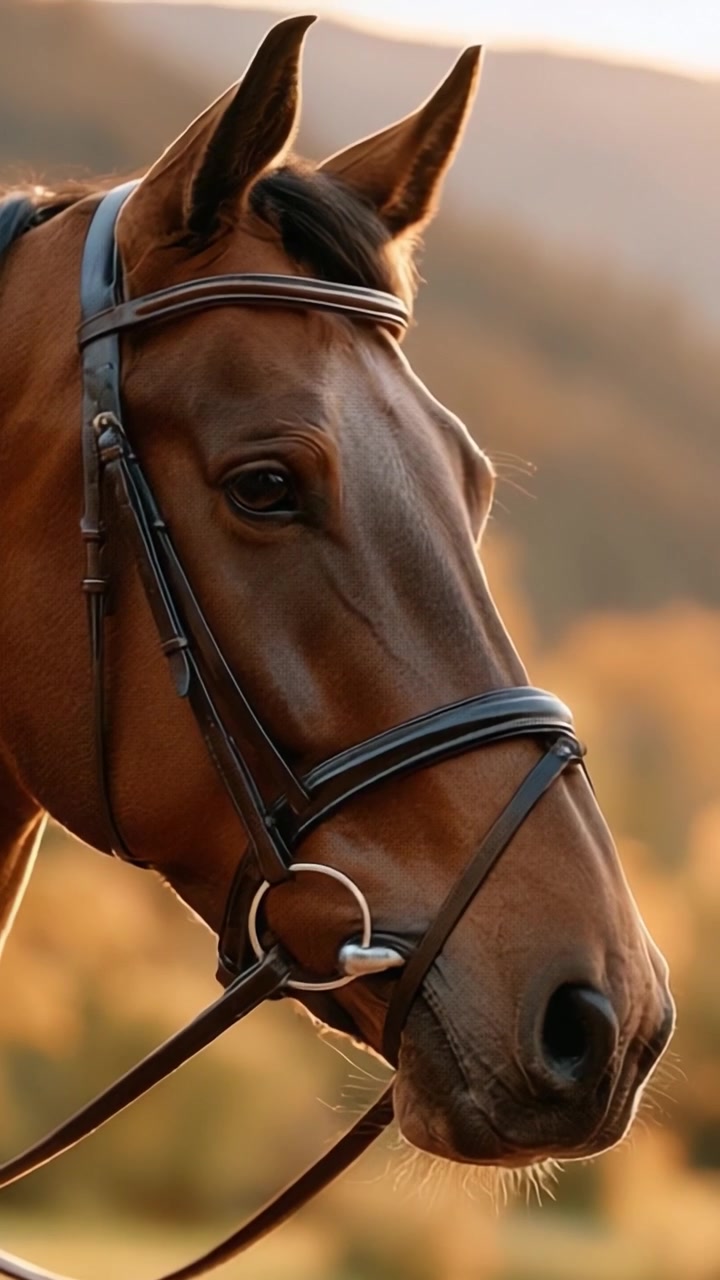 Majestic Equine Portrait: Capturing the Essence of a Beautiful Horse in a Serene Natural Setting During the Golden Hour Light
