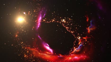 las nubes nebulosas forman un agujero en el universo