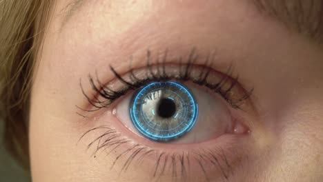 woman's eye with a futuristic graphic overlay