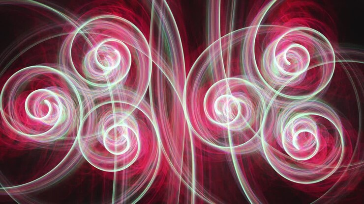 Hypnotic candy cane green and red swirls glitch animated background