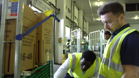 warehouse manager inspects goods for delivery, shot on r3d