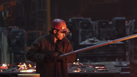 metal worker in a foundry