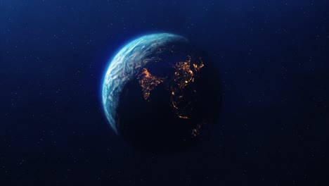 rotación realista de la tierra del día a la noche.