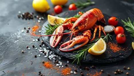 lobster with lemon, tomatoes and rosemary