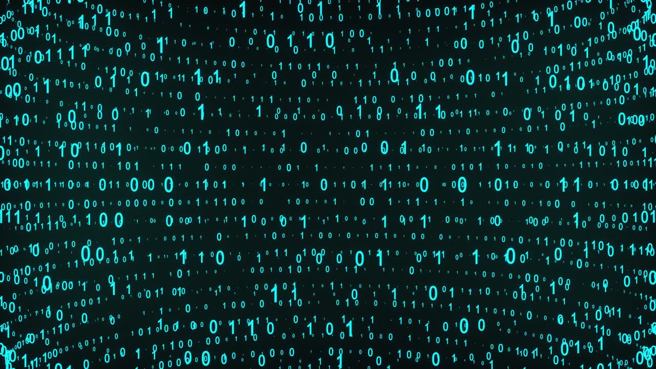 Big and small binary number spheres, computer generated. 3d rendering of binary code background with numbers. Abstract elements