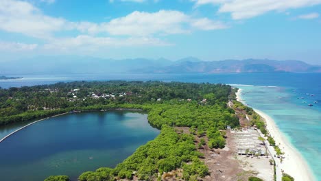 bali, indonesia, panorama aéreo de las islas gili