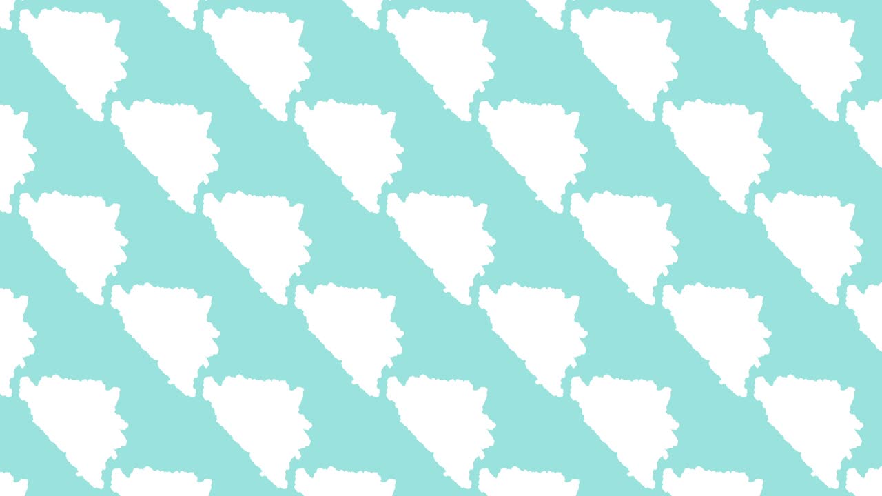 BOSNIA AND HERZEGOVINA country map silhouettes pattern on a pale blue background seamless animation. Simple geographic motion graphics.