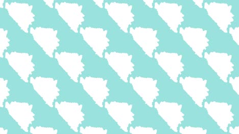 bosnia and herzegovina country map silhouettes pattern on a pale blue background seamless animation. simple geographic motion graphics.