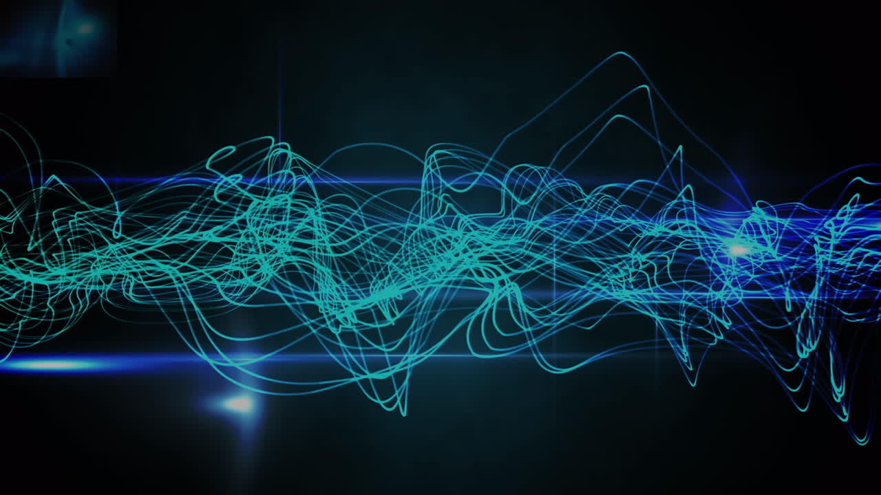 Animation of light trails on black background