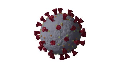 animation of virus animation pack of 3 on red board over spinning covid 19 coronavirus cell