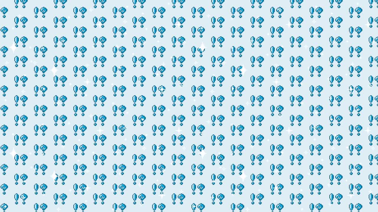 Pixel art question and exclamation mark pattern