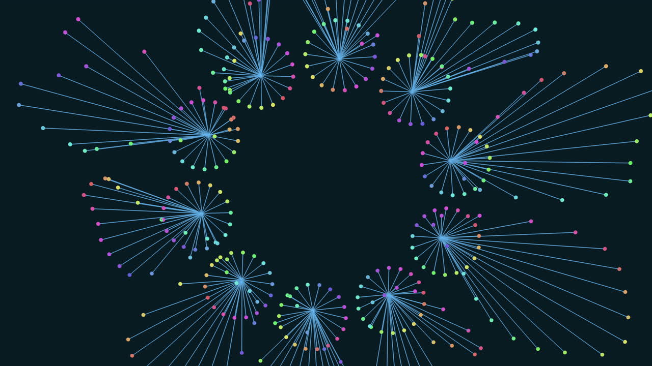 Radiating lines and scattered dots a circular pattern