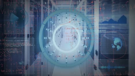 Animation of data processing over server room