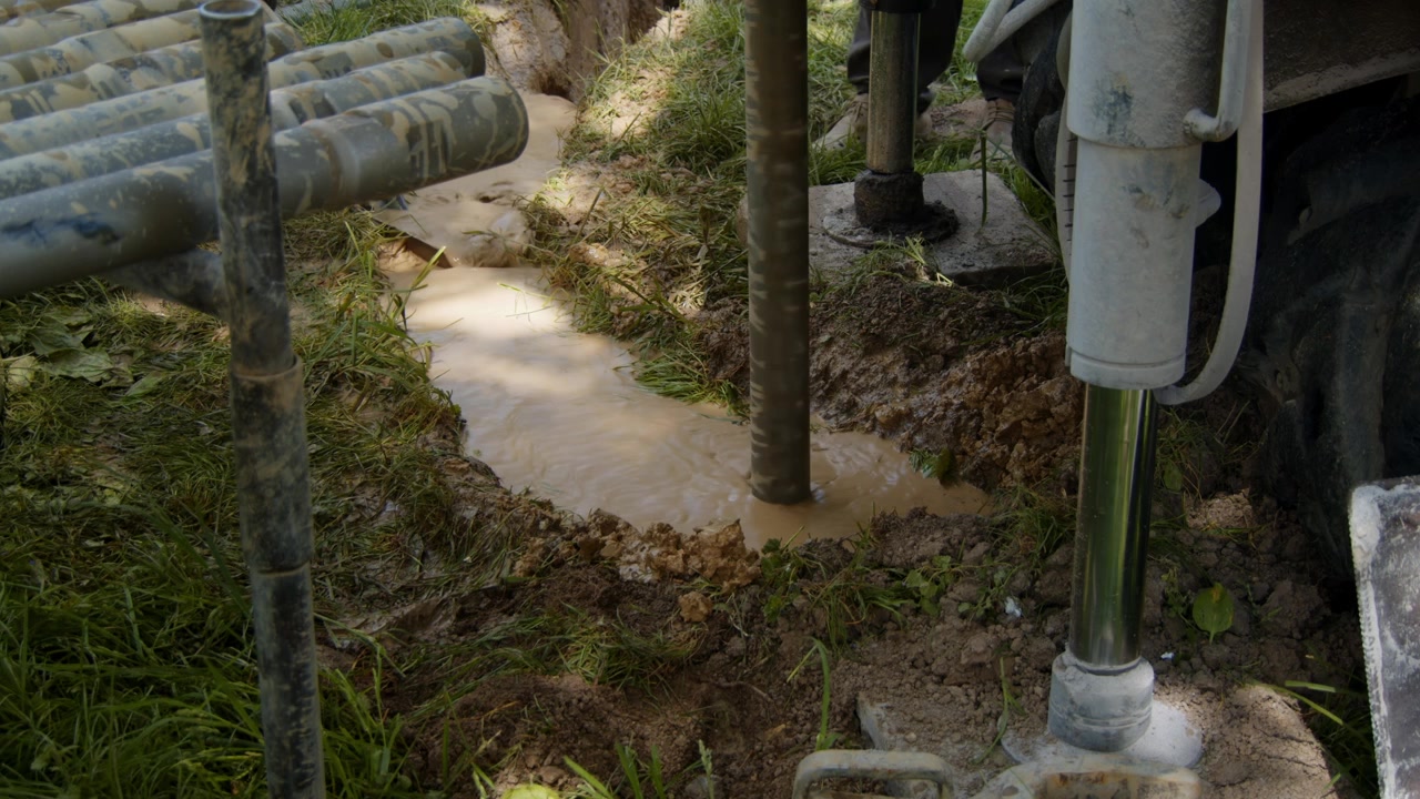Een waterput boren op het platteland voor toegang tot vers water