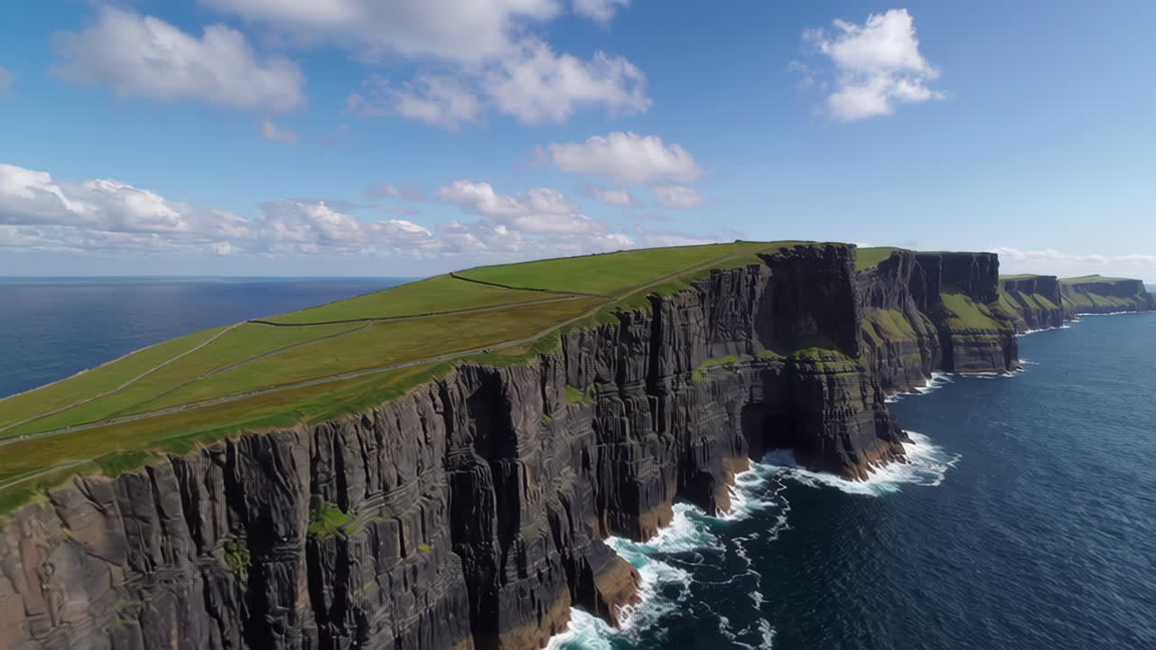 Stunning Aerial Views of the Majestic Cliffs of Moher in Ireland