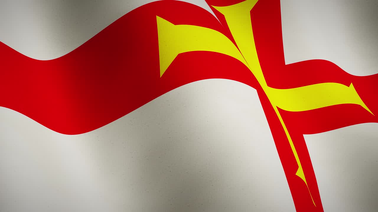 bandera de fondo de guernsey agitando el emblema de la democracia - animación de bucle de video sin costuras