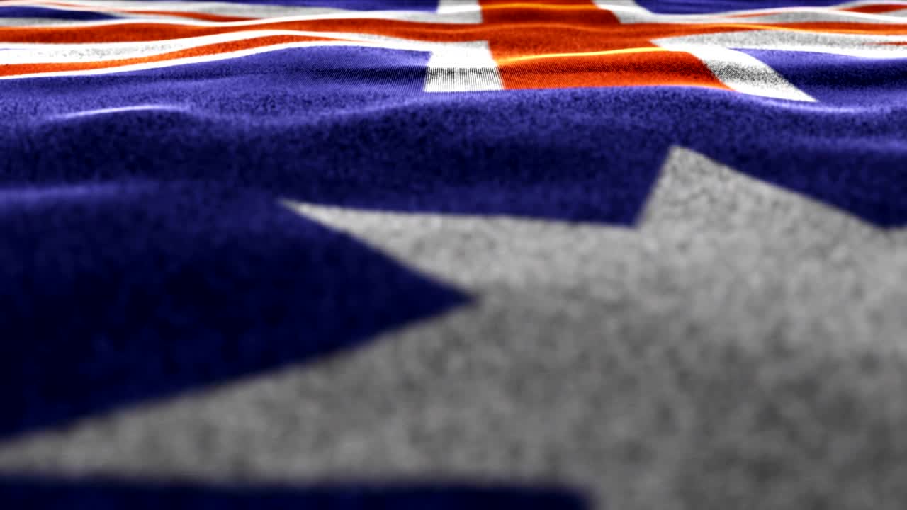 animación de la bandera de la alfombra textil de australia, fondo, representación, bucle