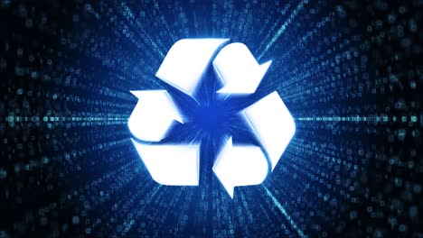 recycle icon digital cyber space loop technology tunnel animation environment protection garbage