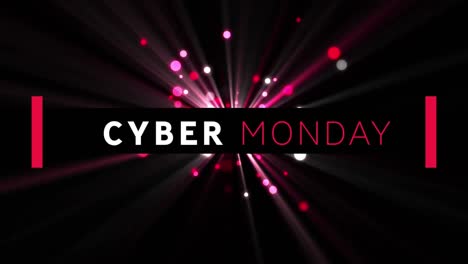 Animación-Digital-Del-Banner-De-Texto-Del-Cyber-Monday-Contra-Puntos-De-Luz-Rosados-Sobre-Fondo-Negro