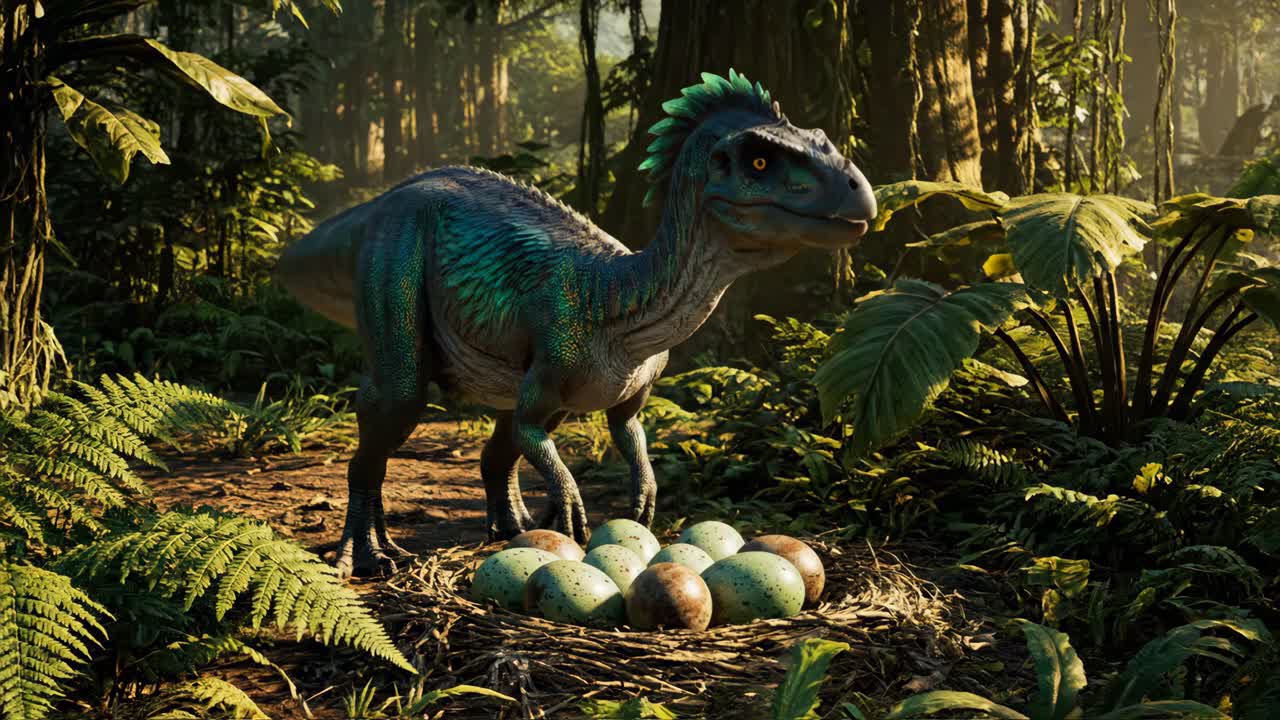 Dinosaur Nest in the Forest