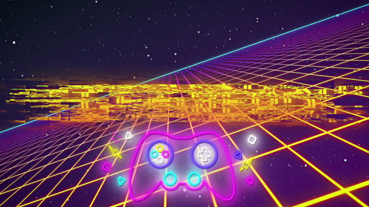 검은색 배경 위에 모양을 가진 준비 텍스트의 애니메이션