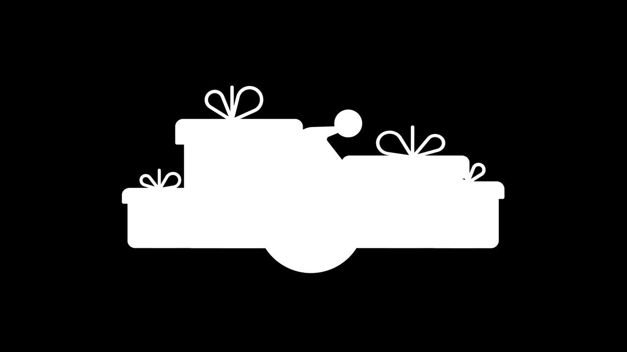 Emoticon in santa claus hat and gift boxes. Alpha channel