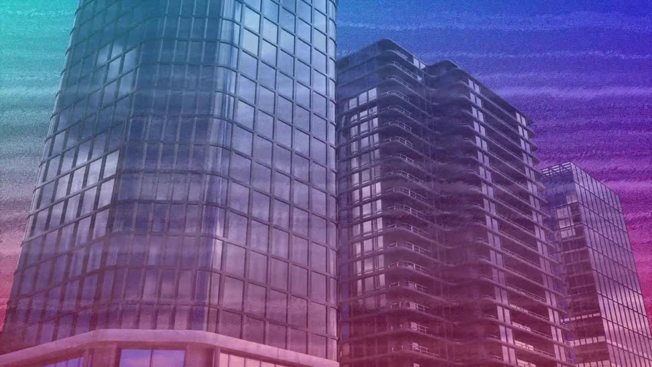 estática colorida y edificios