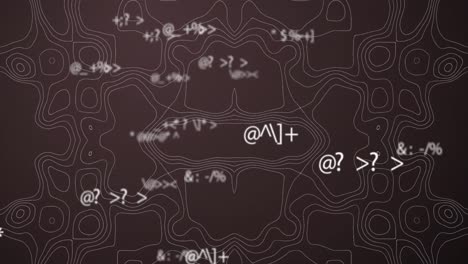 animación de conexiones de globos sobre una carta topográfica en movimiento sobre fondo marrón