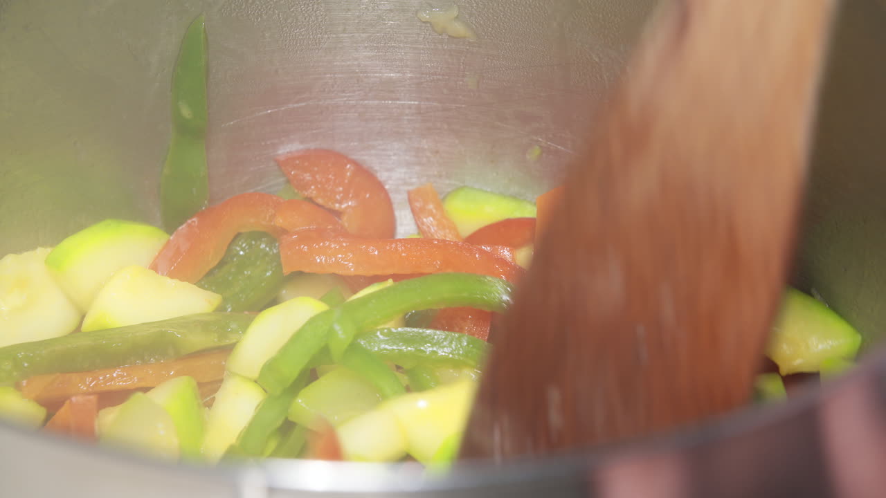 Blanching Vegetables Peppers Zucchini And Peppers
