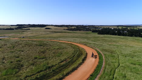 harness horse racing drone follow